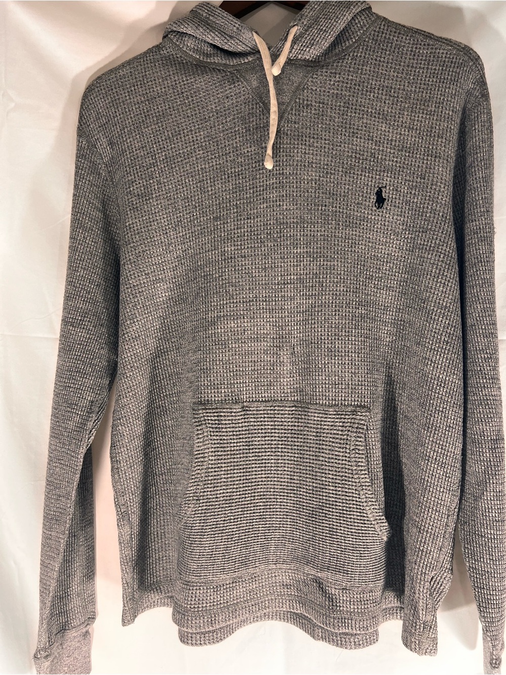 Polo by Ralph Lauren Gray Waffle-Knit Crewneck Hoodie